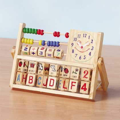 Wood Educational Toy With Clock