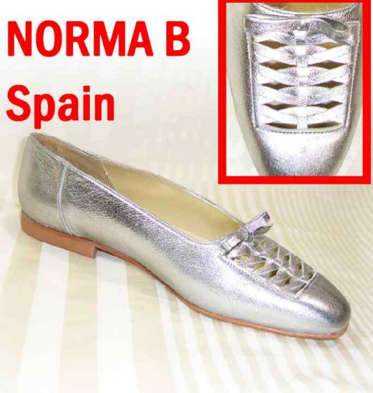Woven Silver Flats by Norma B - Made in Spain - Retail $109 - YOUR PRICE $11.99 - Sz 8