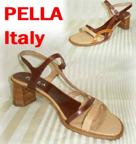 Unique Tri-Tone Strappy Sandals Pumps - Pella Italy - Retail $145 - YOUR PRICE $24.99 - 8M