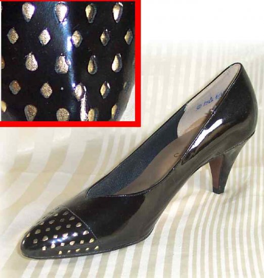 Black Patent wGold Accent Comfort Pumps by Selby - Retail $89 - YOUR PRICE $10.99 - sz 9.5