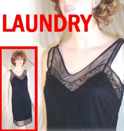 Black Layered Slip Dress by Laundry Shelli Segal - Lacey - Retail $184 - YOUR PRICE $24.99 - sz 6