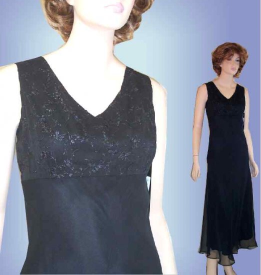 Layered Black Chiffon Gown - So alluring by FORWEAR - Retail $220 - YOUR PRICE $32.99 - sz 10