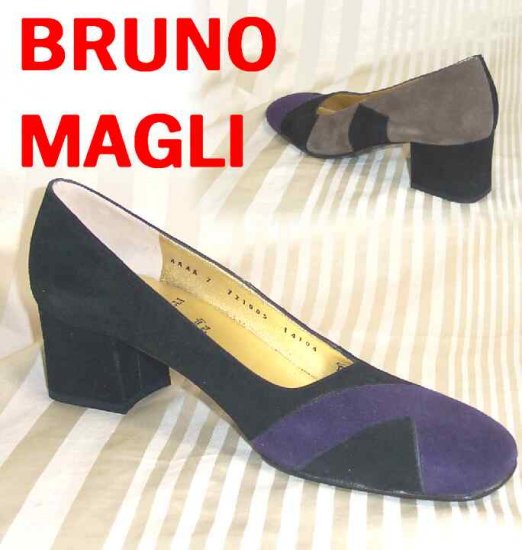 Bruno Magli Grape Black Brown Suede Pumps - Retail $299 - YOUR PRICE $44.99 - 7 AAAA