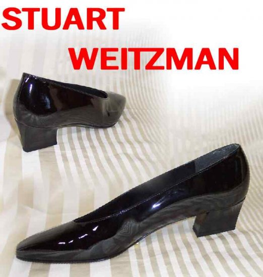 Black Patent MidHeel Pumps by Stuart Weitzman - Classy - Retail $185 - YOUR PRICE $31.99 - 7 AAAA