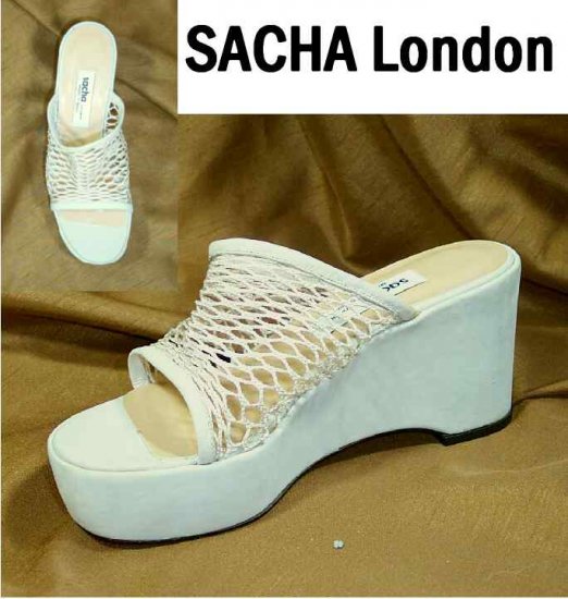 Sacha London Clog Wedge Slides Pumps - Bone - Retail $109 - YOUR PRICE $17.99 - 6 B
