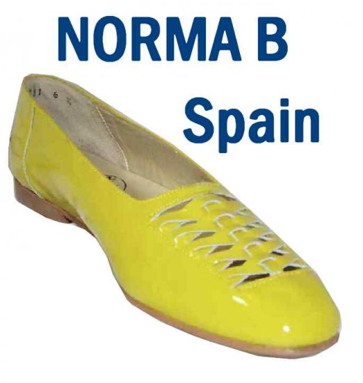 Mod Neon Yellow Patent Flats EMO by Norma B - Retail $108 - YOUR PRICE $12.99 - 9