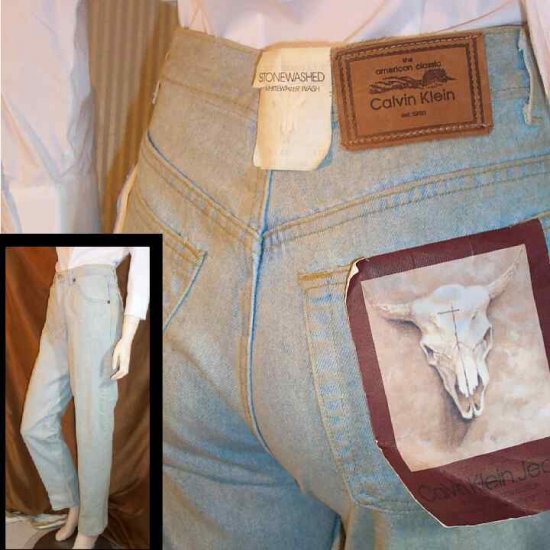 70s CALVIN KLEIN Stonewash Skinny Jeans - UNWORN wTags - waist 29 - YOUR PRICE $25.99