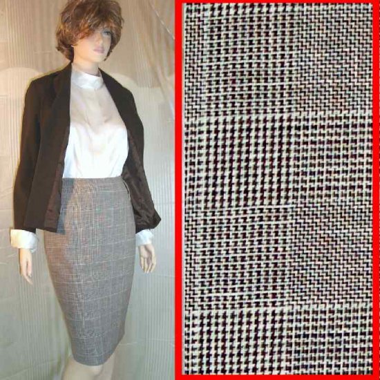Wool-Linen Plaid Exec Skirt in Brown by Tracy-Allard - Retail $185 - YOUR PRICE $19.99 - sz 8