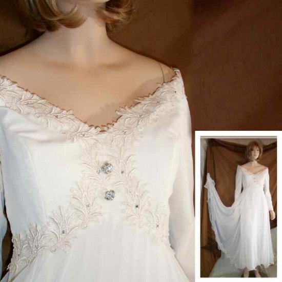 Billowy Ivory Princess Gown wSequins Rhinestones - Retail $950 - Your Price $149.99 - sz 4