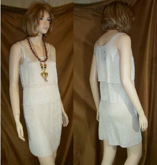 Lacy Knit 2pc Dress Suit Outfit by Mia Nola - Ivory - Your Price $25.99 - sz M