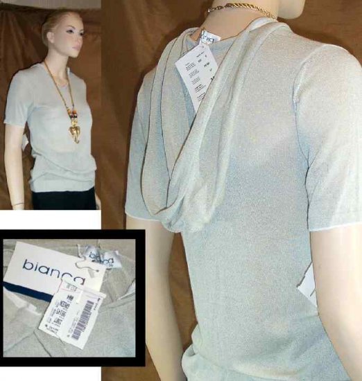 Bubble Hem Hoodie Sweater by Bianca of Germany - Your Price $21.99 - Retail $160 - sz 4