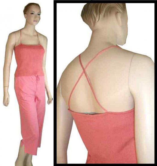 HALSTON Coral Silk-Spandex Knit Camisole in Coral - $17.99 - Retail $141 - sz L
