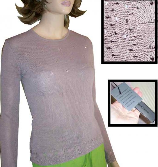 Lance Karesh Delicate Beaded Mauve Sweater - $19.99 - Retail $165 - sz S
