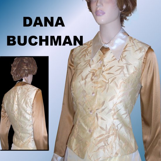 Dana Buchman Evening Vest in Pale Yellow wGold - $21.99 - retail $178 - sz 4