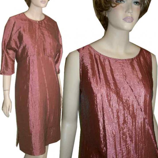 3pc Crinkle Tent Dress Suit in Blush Rose by TRU Supply - $29.99 - retail $245 - sz M