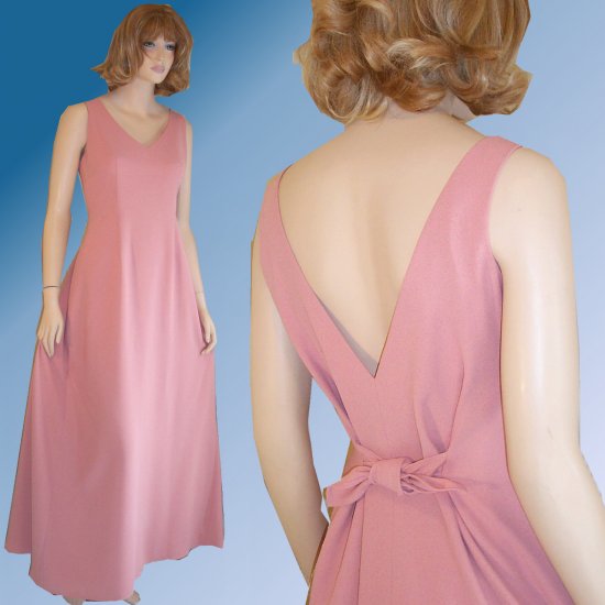 Nicole Miller Queenly Gown wLow Back in Dusty Pink - Your Price $54.99 - Retail $311 - sz 10