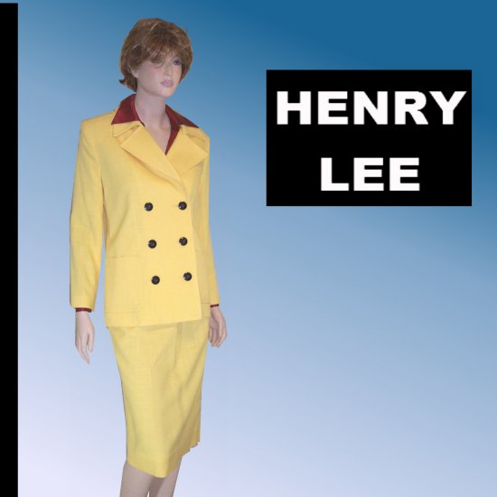 Canary Yellow Military-Look Career Suit by Henry Lee - $19.99 - sz 6 - 8