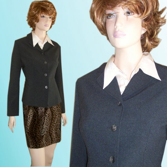Ann May Sophisticated Princess Blazer size 10 * Charcoal - $39.99 - Retail $320