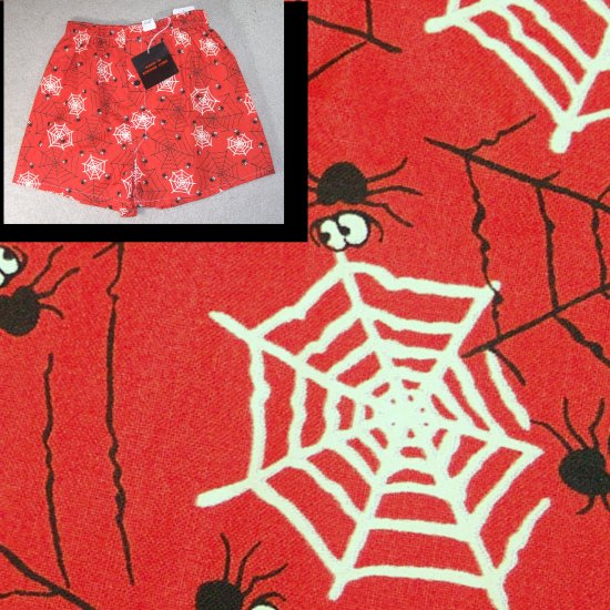 GOTHIC Boxer Shorts wSpider Motif - Novelty - small $9.99