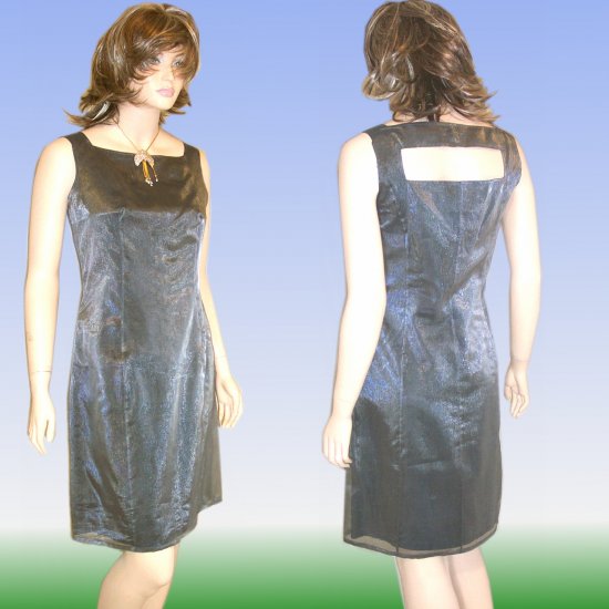 Max Studio Liquid Silver Silk Sheath Dress * sz 8 * $19.99