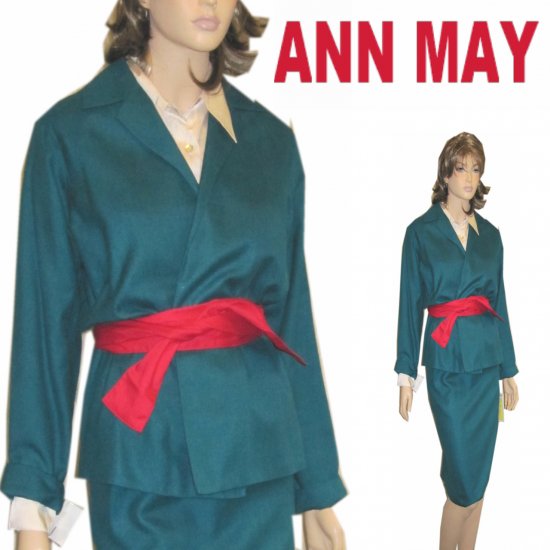 Woven Silk 'Kimono' Suit by Ann May * Aqua * YOUR PRICE $32.99 * Retail $390 * sz 6-8