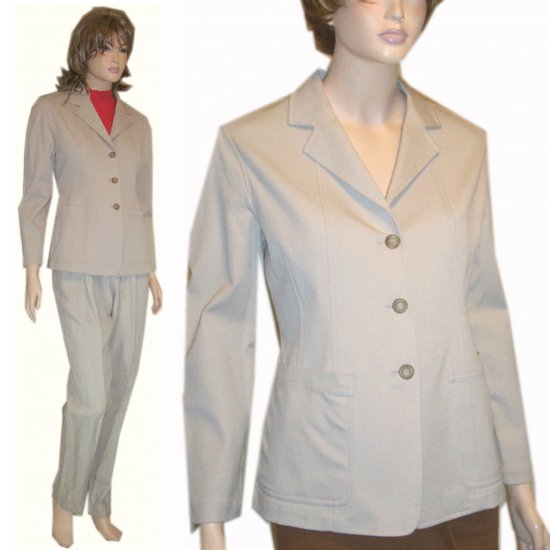 Emanuel Ungaro * Beige Stretch Cotton Blazer * sz 6 $29.99 - Retail $266