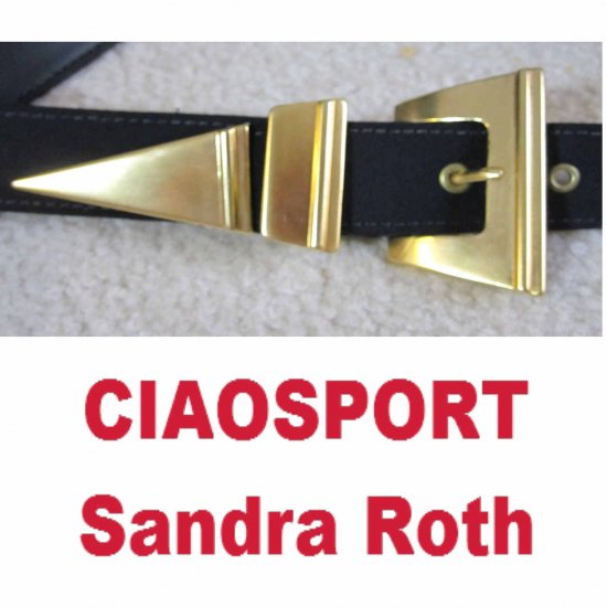 Designer Belt * CIAOSPORT by Sandra Roth * Black wBold Brass * small