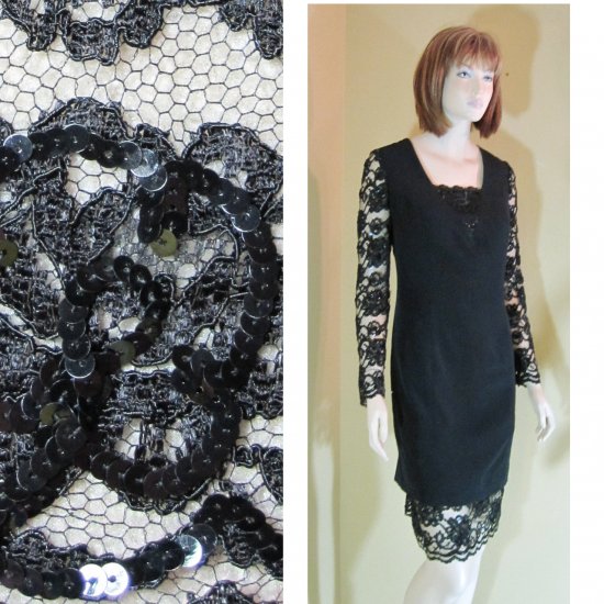 '80s Black Cocktail Dress by JACK MULQUEEN * UNWORN wTags * sz M * $39.99