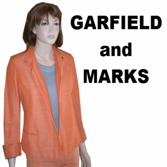 sz 8 GARFIEND & MARKS Jacket - Tangerine - YOUR PRICE $39.99 - Retail $346