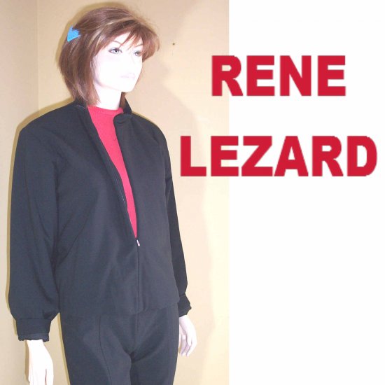 sz M - Renee Lezard Black Wool Zip Jacket - $59.99 - MSRP $500