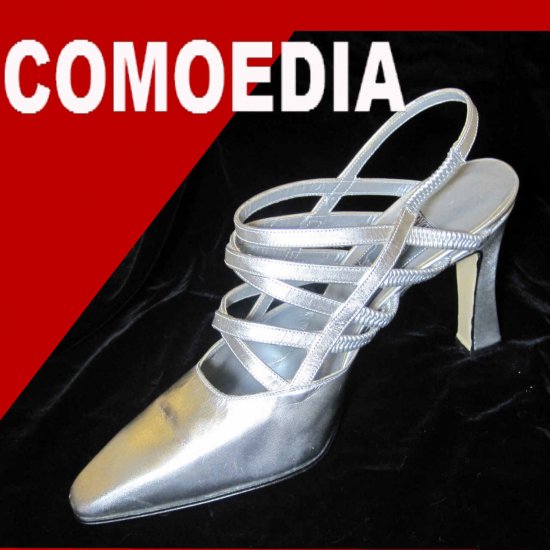 sz 8 - COMOEDIA Italian Couture Pumps - Silver - MSRP $395 - YOUR PRICE $59.99