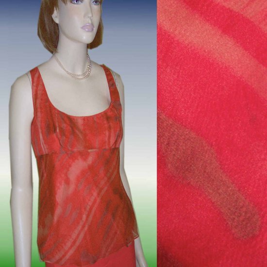 sz 8 TAHARI Silk Chiffon Baby Doll Flirt Blouse $24.99 - Retail $183