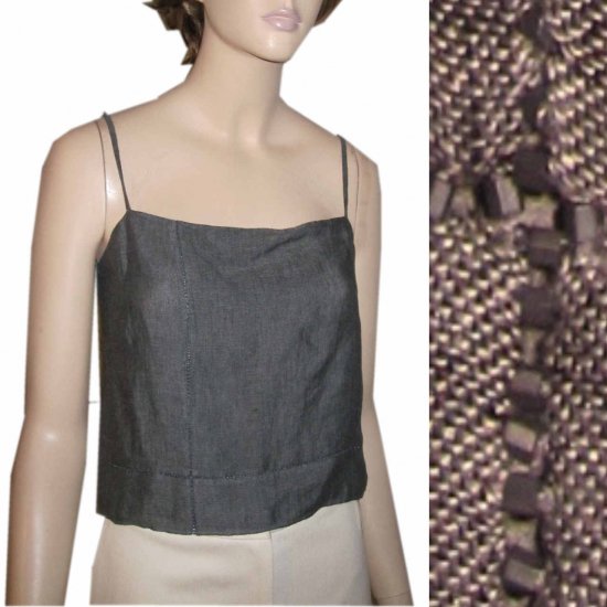sz 6 ANNE KLEIN Linen Blouse Camisole Top $24.77 - Retail $193