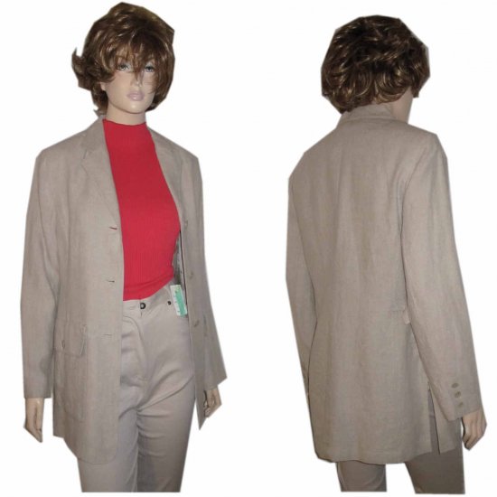 sz 8 ANNE KLEIN Natural Linen Jacket $29.99 - Retail $267