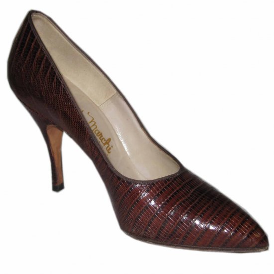 '50s CUSTOM MADE Snake Alligator Spike Heel Pumps 6B EXCELLENT!