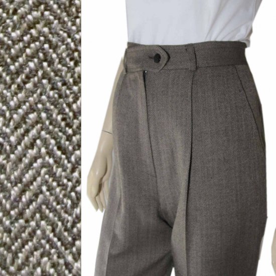 sz 4 - JON TAGIA Herringbone Tweed Wool Pants $45.99 - MSRP $319