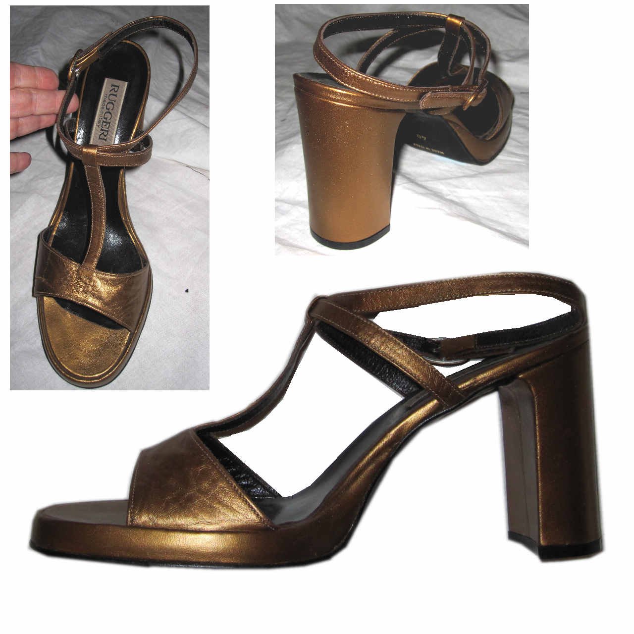 sz 8 RUGGERI Italian Burlesque Bronze Stratospheric Pumps $29.99
