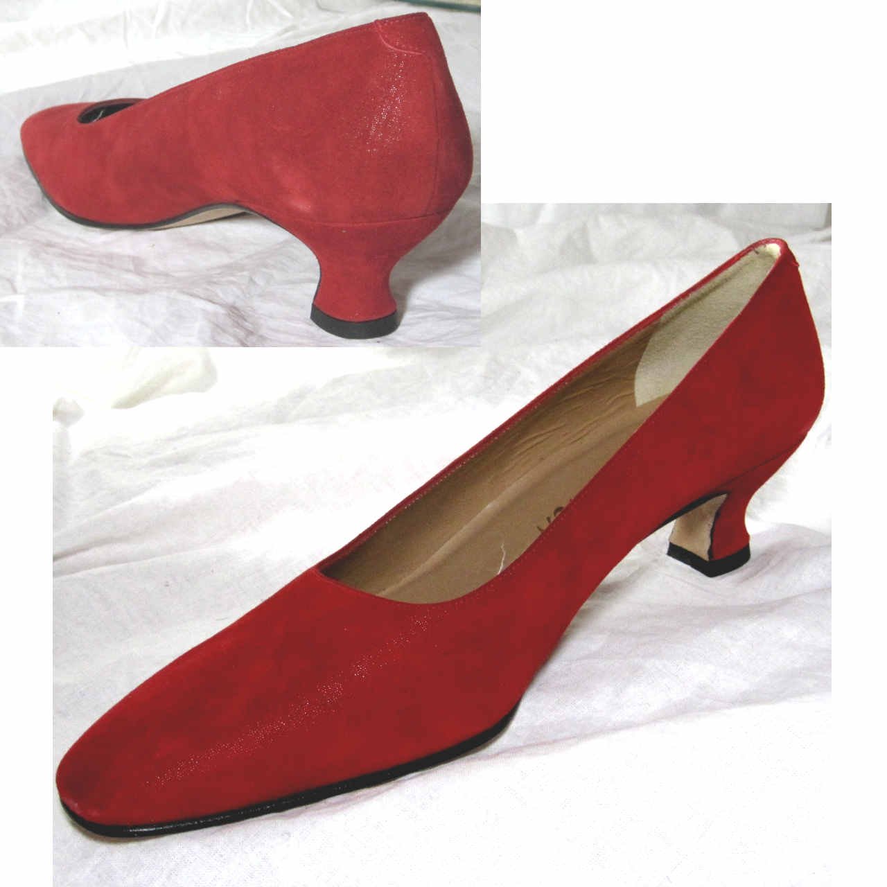 sz 8N DELMAN Red Suede Princess Pumps Shoes $29.99 - Retail $155