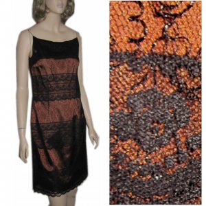 sz 6 CHANTILLY LACE over BRONZE SATIN Cocktail Dress by After Five $29.99 - List Price $268