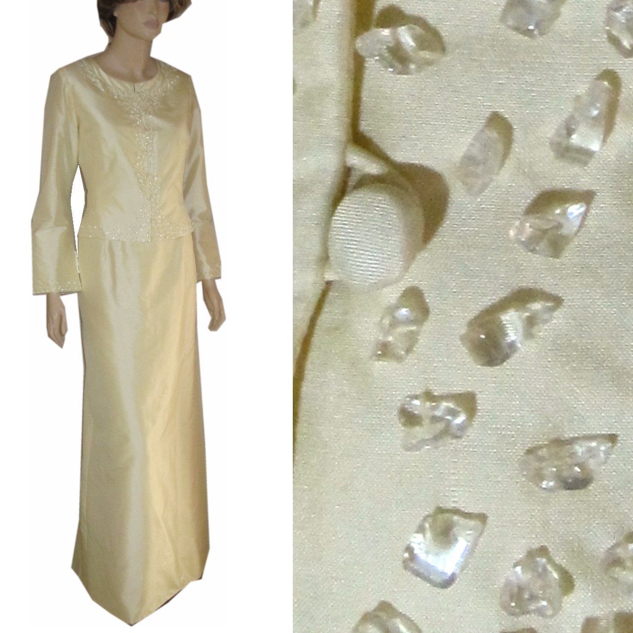 sz 8 MARISA BARATELLI Vanilla Silk Formal Suit $169.99 - List PRice $886
