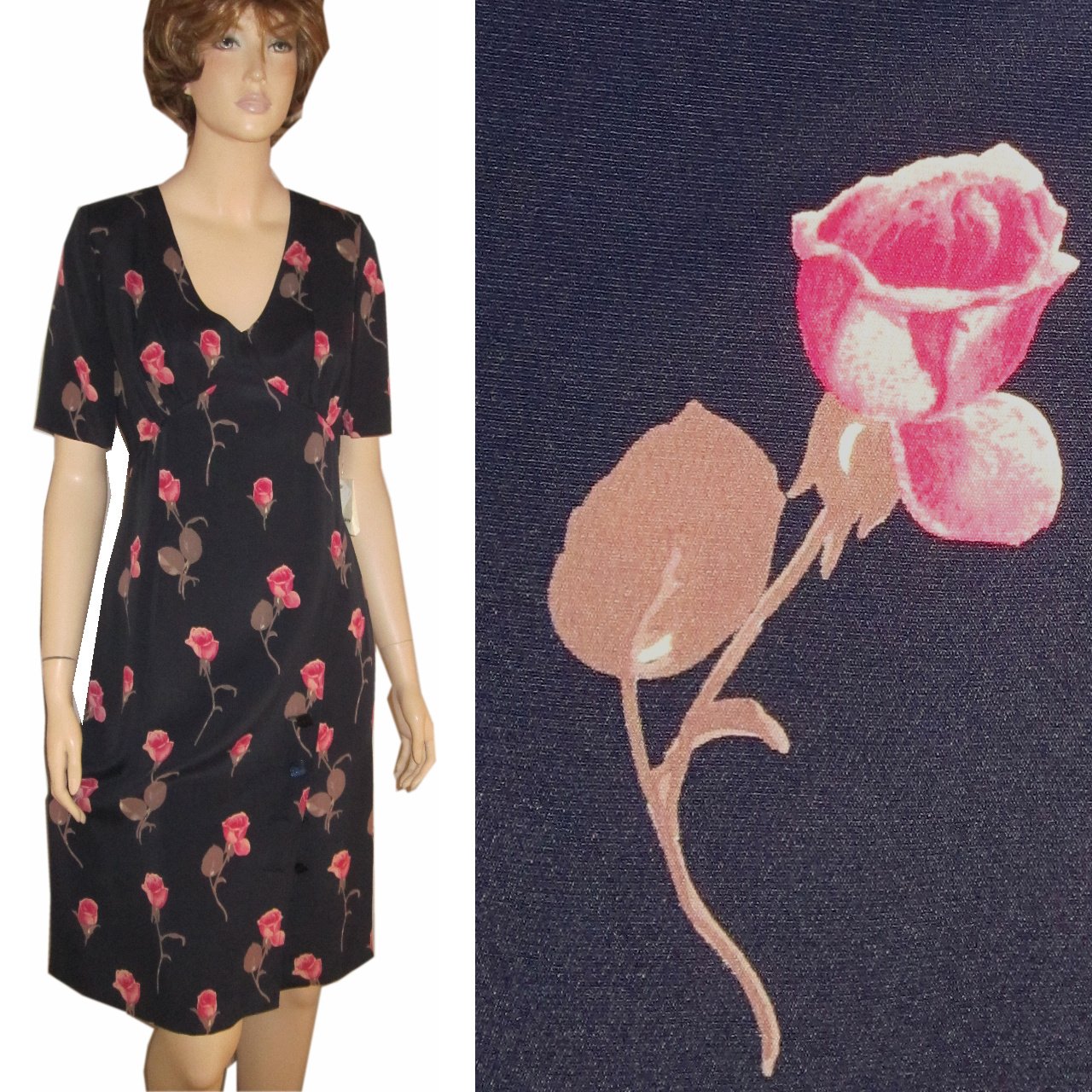 sz 12 MARIELLA BURANI Romantic Rose Pattern Dress $99.99 - List price $599