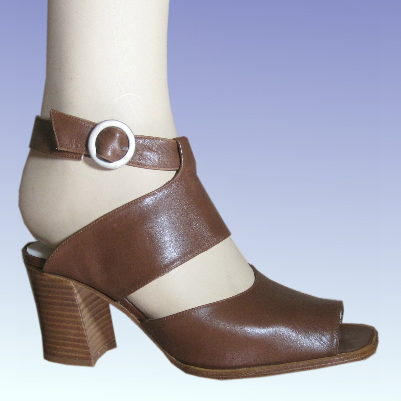 sz 7-.5 Chunky Ankle Strap Open Pumps SHoes by Amiana $22.99 - List Price $145