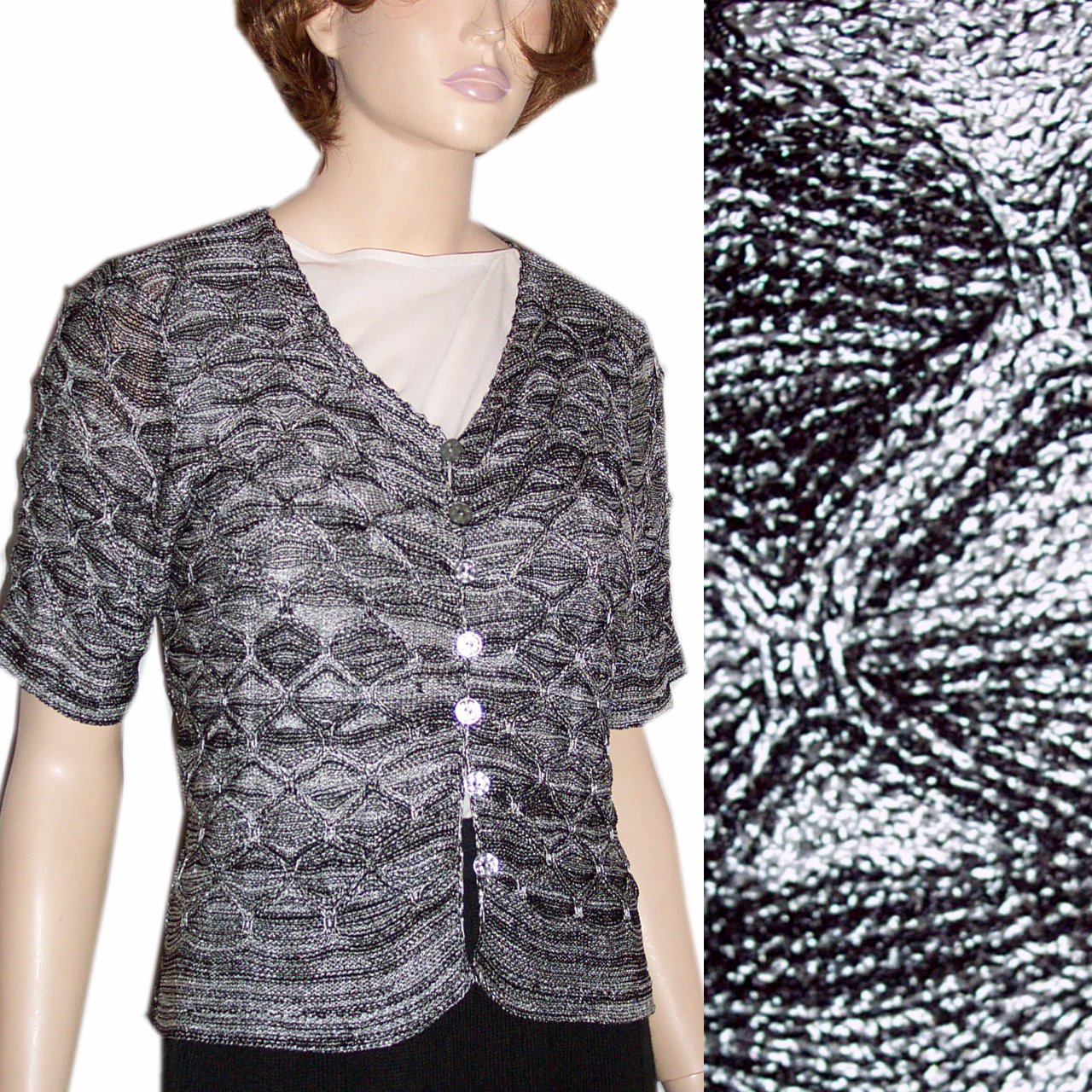 RONI RABL Hand Loomed Cardigan Sweater Retail $218 Your Price $34.99 sz S