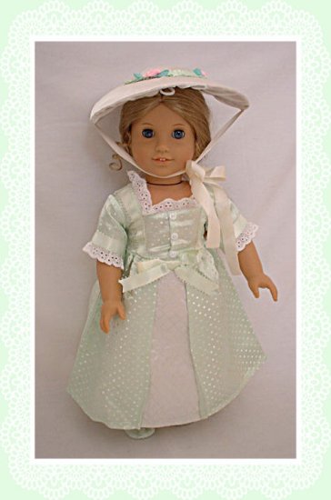 Green Colonial Gown for 18 inch Doll