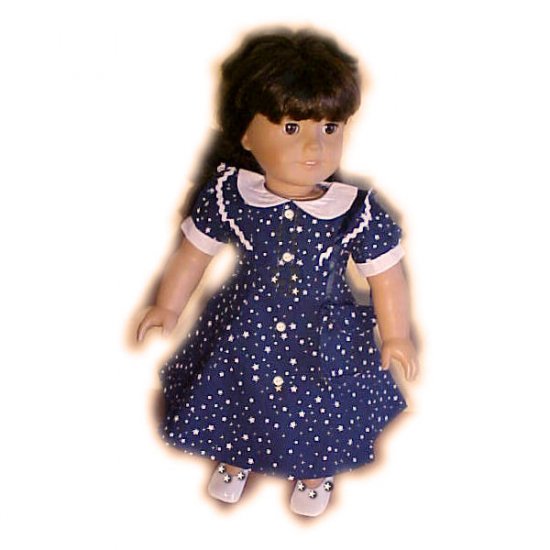 Blue Star 40s Dress for 18 inch Doll
