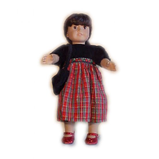 Red Plaid Dress for 18 inch Doll