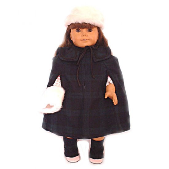 Plaid Victorian Cape for 18 inch Doll