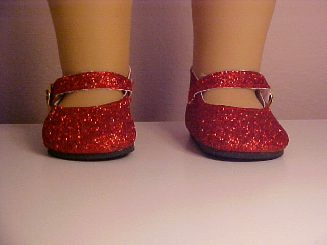 Red Sparkle Shoes for 18 inch Doll