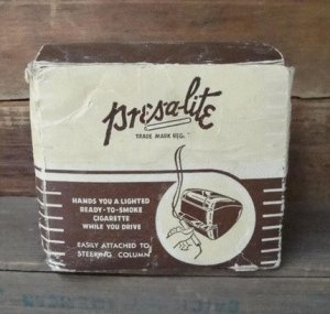 PRES-A-LITE, 1930s-1940s, Original Box, Clamp, Cigarette Lighter Adapter, WORKS