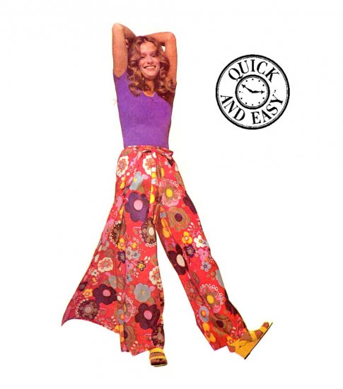 Sassy Mod Wrap Around Pantskirt McCall's 3230 Vintage 70s Pattern Sz Medium